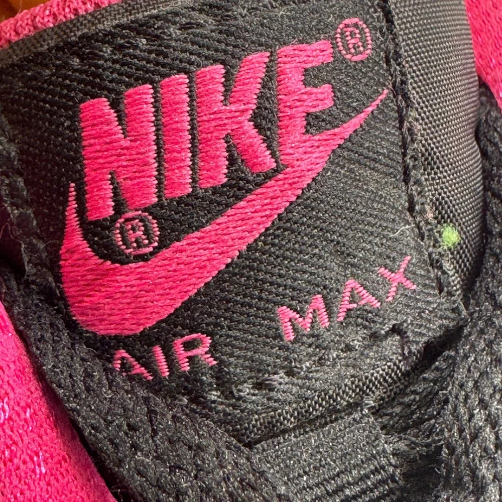 Nike Air Max 90 Mesh Kids 4Y Black White Vivid Pink Running Shoes 724824-003